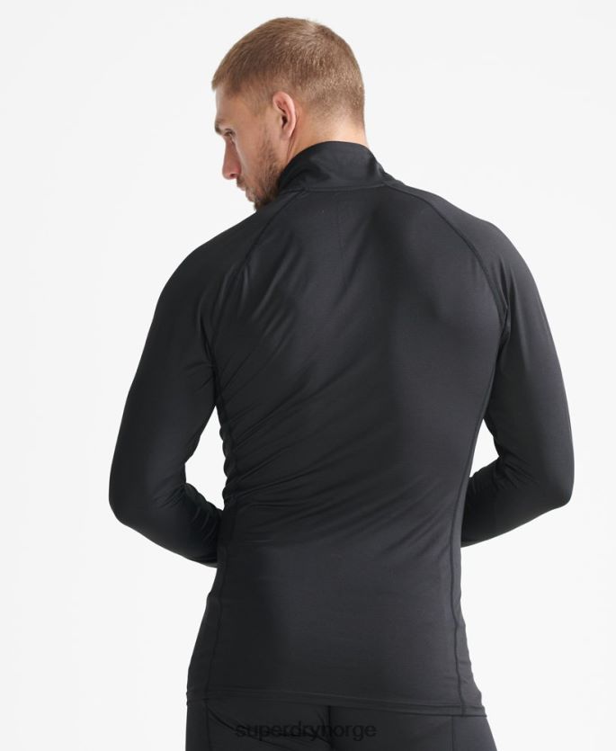 Superdry svart klær 86P46D1399 halv glidelås baselag menn