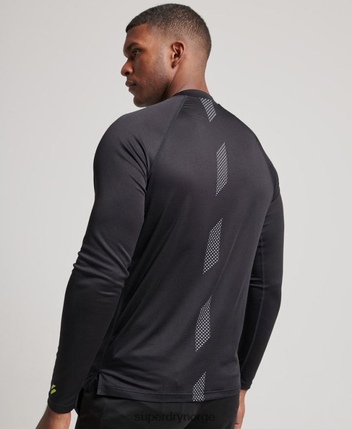 Superdry svart klær 86P46D1419 train mock hals topp menn