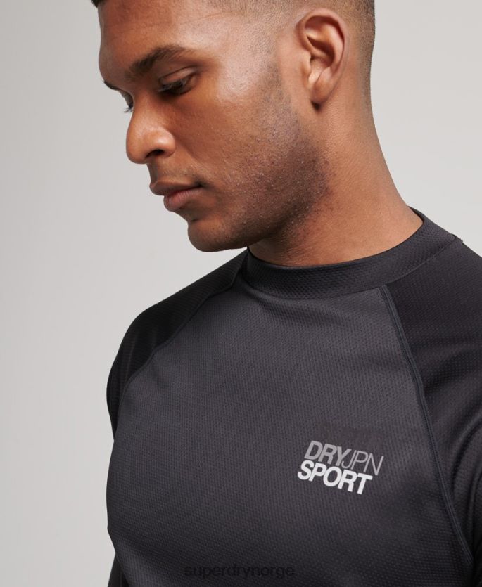 Superdry svart klær 86P46D1419 train mock hals topp menn