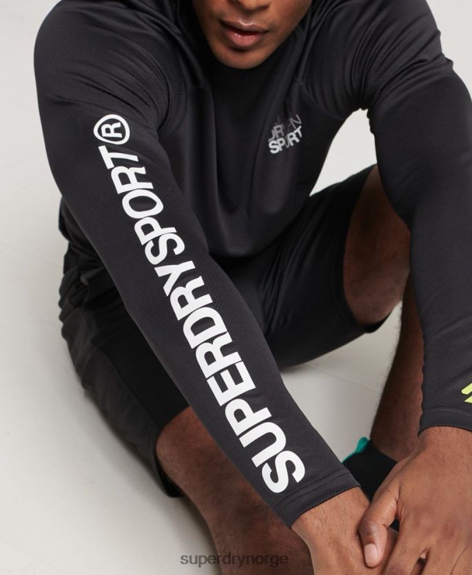 Superdry svart klær 86P46D1419 train mock hals topp menn