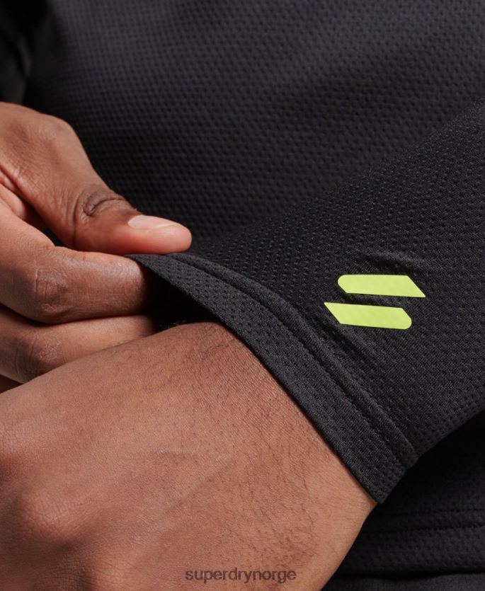 Superdry svart klær 86P46D1419 train mock hals topp menn