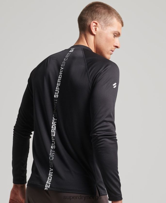 Superdry svart klær 86P46D1427 train mock hals topp menn
