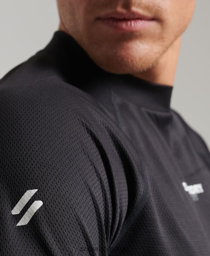 Superdry svart klær 86P46D1427 train mock hals topp menn