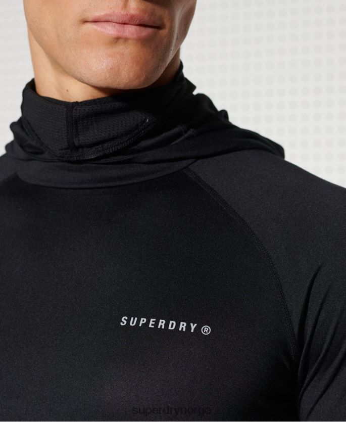 Superdry svart klær 86P46D1437 løpe hette mellomlag topp menn