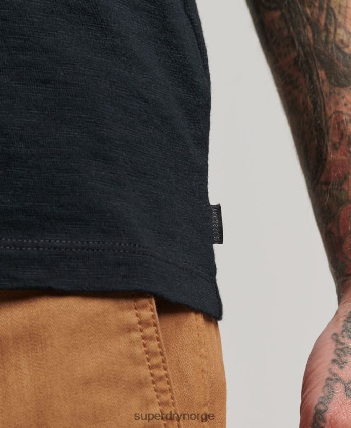 Superdry svart klær 86P46D1489 langermet slub jersey topp menn