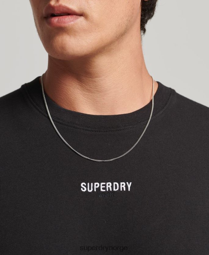 Superdry svart klær 86P46D1568 langermet mikro-logo topp menn