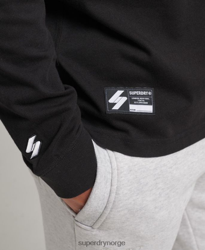 Superdry svart klær 86P46D1568 langermet mikro-logo topp menn