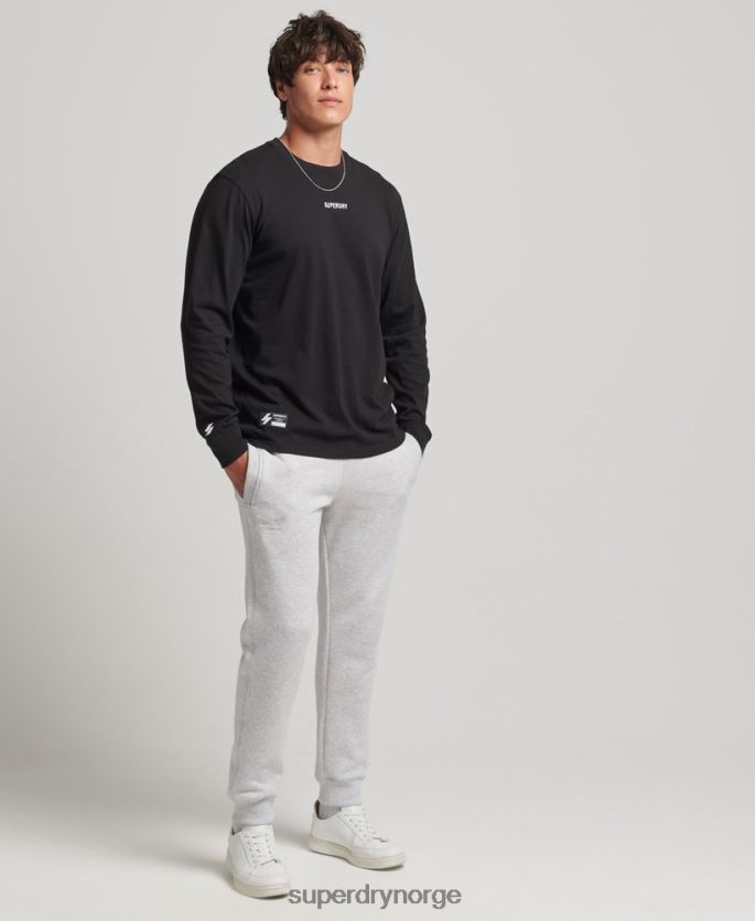 Superdry svart klær 86P46D1568 langermet mikro-logo topp menn
