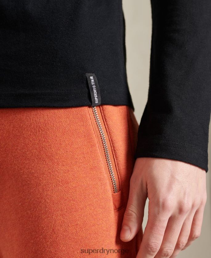 Superdry svart klær 86P46D1573 vintage logo itago langermet topp menn