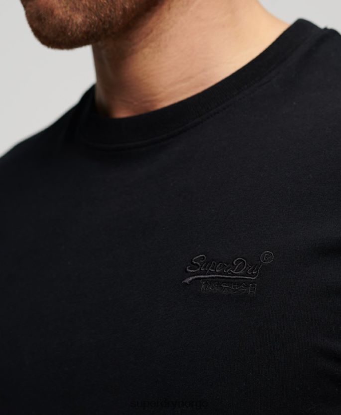 Superdry svart klær 86P46D3 essensiell logo-t-skjorte i økologisk bomull menn