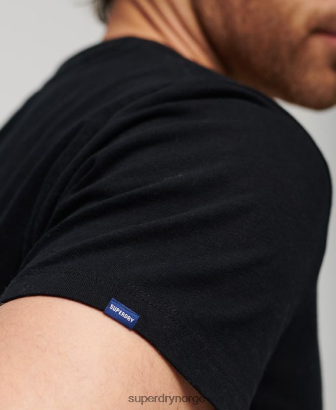 Superdry svart klær 86P46D3 essensiell logo-t-skjorte i økologisk bomull menn