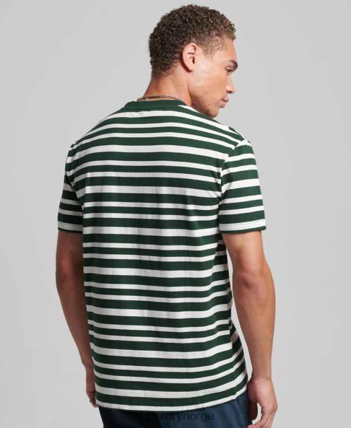 Superdry svart klær 86P46D4827 t-skjorte med logostriper i økologisk bomull menn