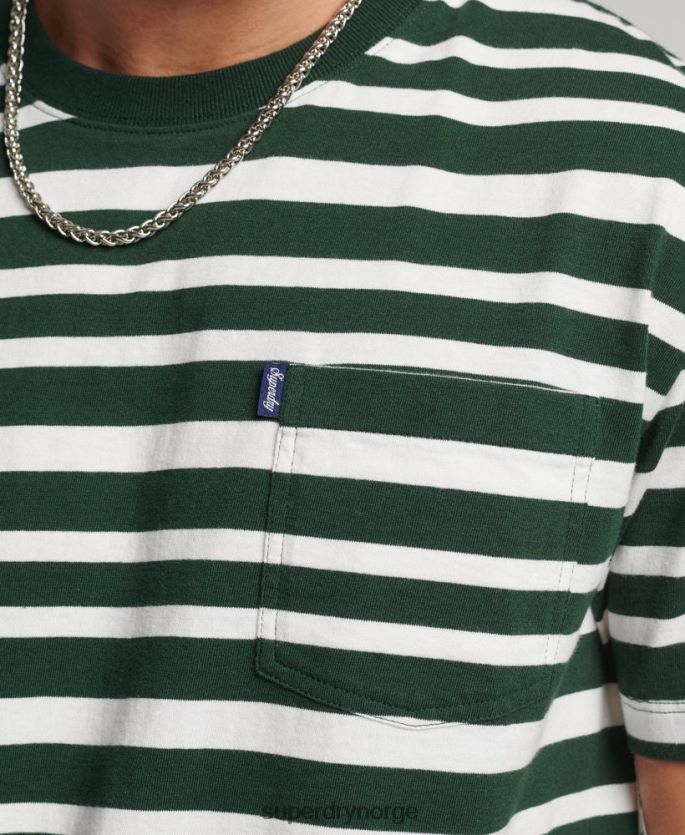 Superdry svart klær 86P46D4827 t-skjorte med logostriper i økologisk bomull menn