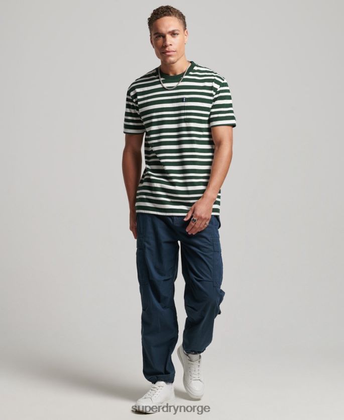 Superdry svart klær 86P46D4827 t-skjorte med logostriper i økologisk bomull menn
