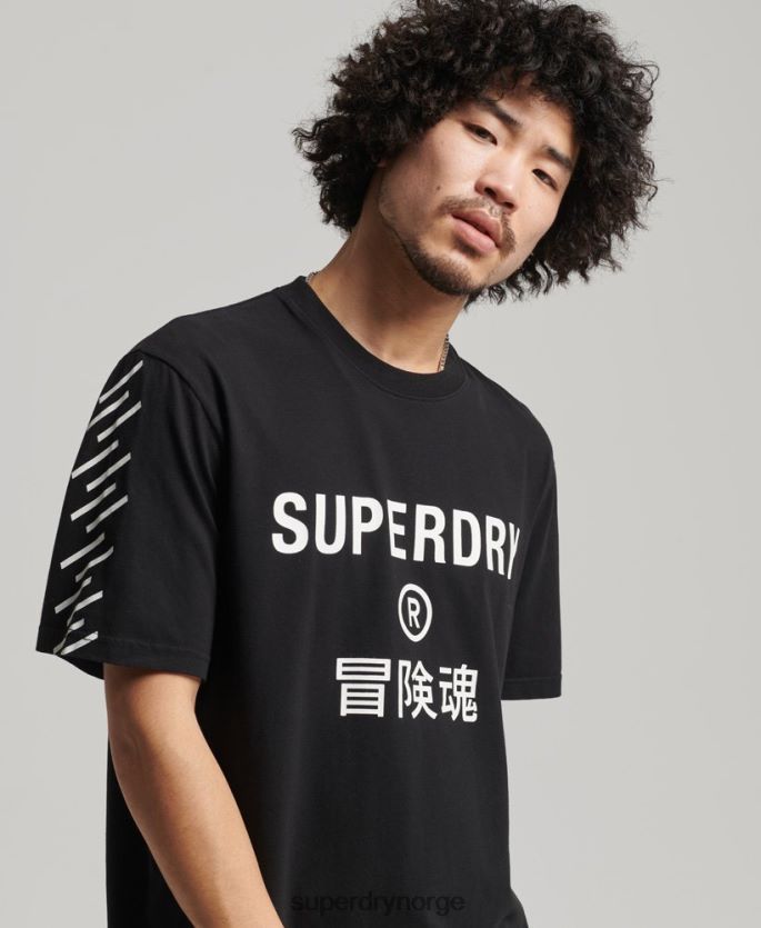 Superdry svart klær 86P46D4841 code core sport t-skjorte menn