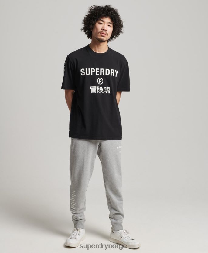 Superdry svart klær 86P46D4841 code core sport t-skjorte menn
