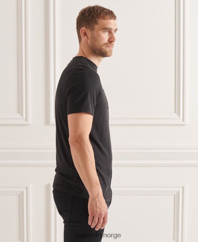 Superdry svart klær 86P46D4845 t-skjorte med rund hals i økologisk bomull menn