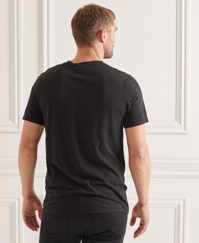 Superdry svart klær 86P46D4845 t-skjorte med rund hals i økologisk bomull menn