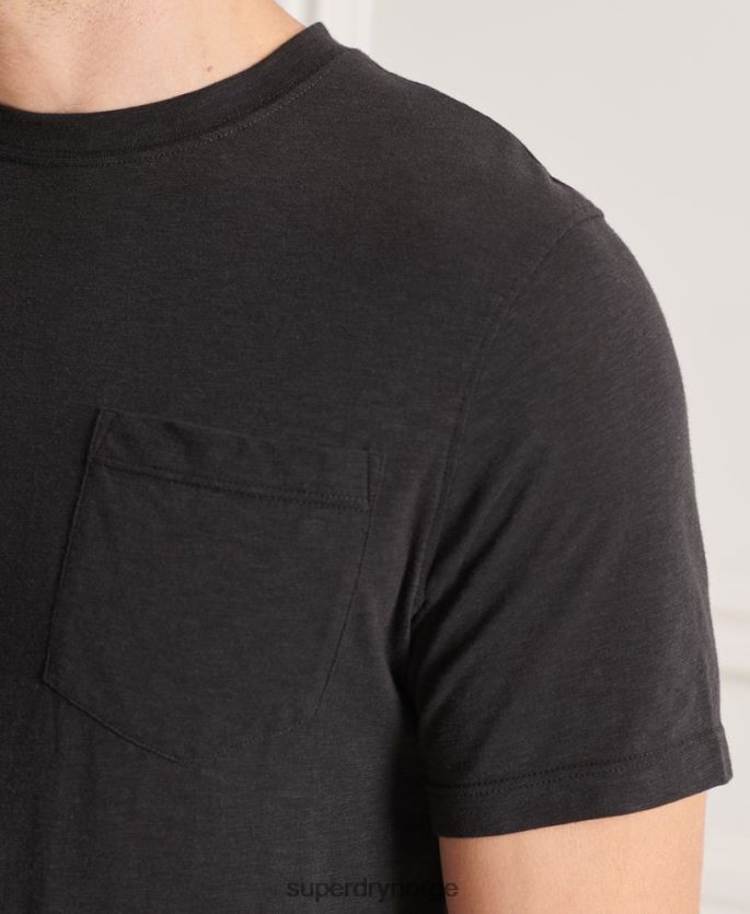 Superdry svart klær 86P46D4845 t-skjorte med rund hals i økologisk bomull menn