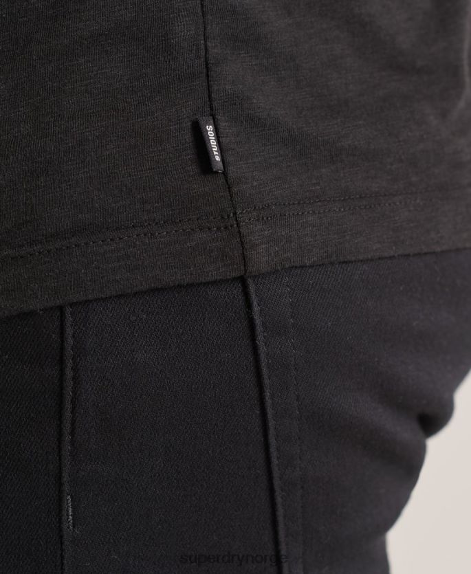 Superdry svart klær 86P46D4845 t-skjorte med rund hals i økologisk bomull menn