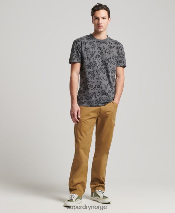 Superdry svart klær 86P46D4848 vintage lomme t-skjorte menn