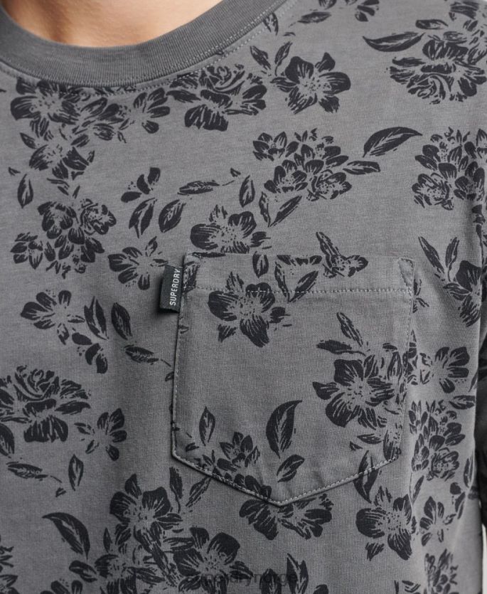 Superdry svart klær 86P46D4848 vintage lomme t-skjorte menn