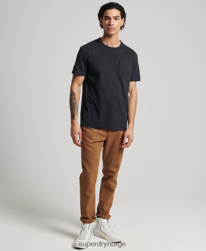 Superdry svart klær 86P46D4902 vintage surfer ranchero t-skjorte i økologisk bomull menn