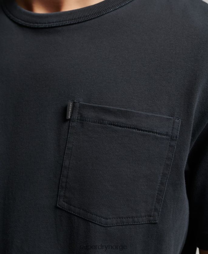 Superdry svart klær 86P46D4902 vintage surfer ranchero t-skjorte i økologisk bomull menn