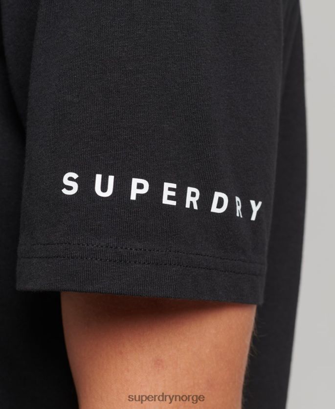 Superdry svart klær 86P46D4927 overflødig løs t-skjorte menn