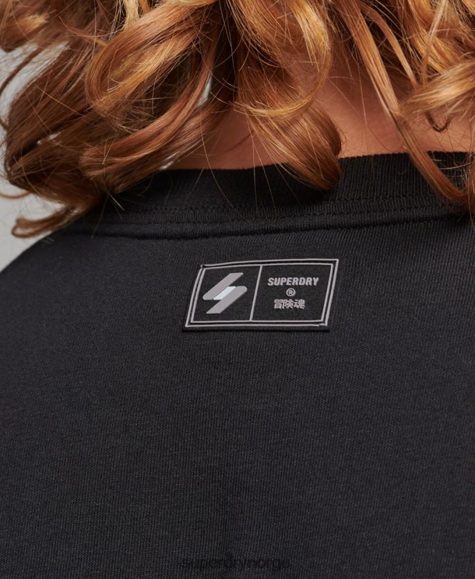 Superdry svart klær 86P46D4927 overflødig løs t-skjorte menn