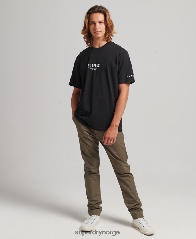 Superdry svart klær 86P46D4927 overflødig løs t-skjorte menn