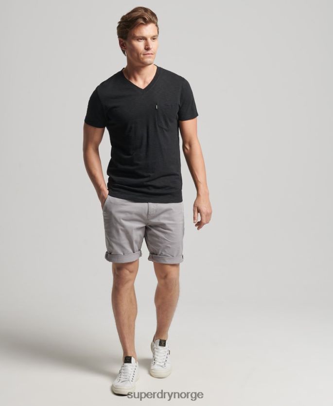 Superdry svart klær 86P46D4939 t-skjorte med v-hals i økologisk bomull menn