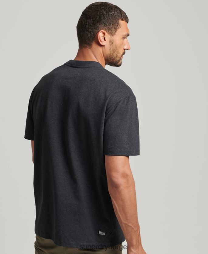 Superdry svart klær 86P46D4942 resirkulert mikro topp t-skjorte menn