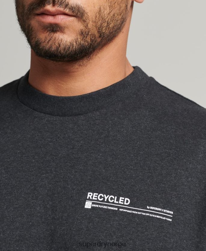 Superdry svart klær 86P46D4942 resirkulert mikro topp t-skjorte menn