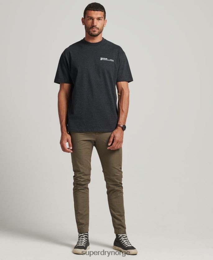 Superdry svart klær 86P46D4942 resirkulert mikro topp t-skjorte menn