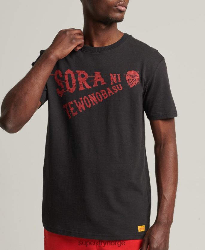Superdry svart klær 86P46D4950 vintage collegiate t-skjorte menn