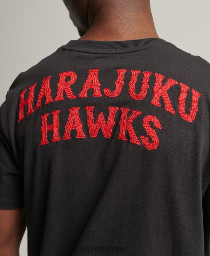 Superdry svart klær 86P46D4950 vintage collegiate t-skjorte menn