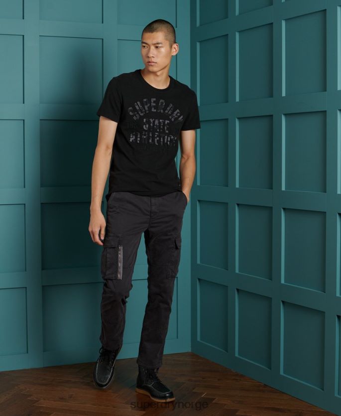 Superdry svart klær 86P46D4964 svart ut t-skjorte menn