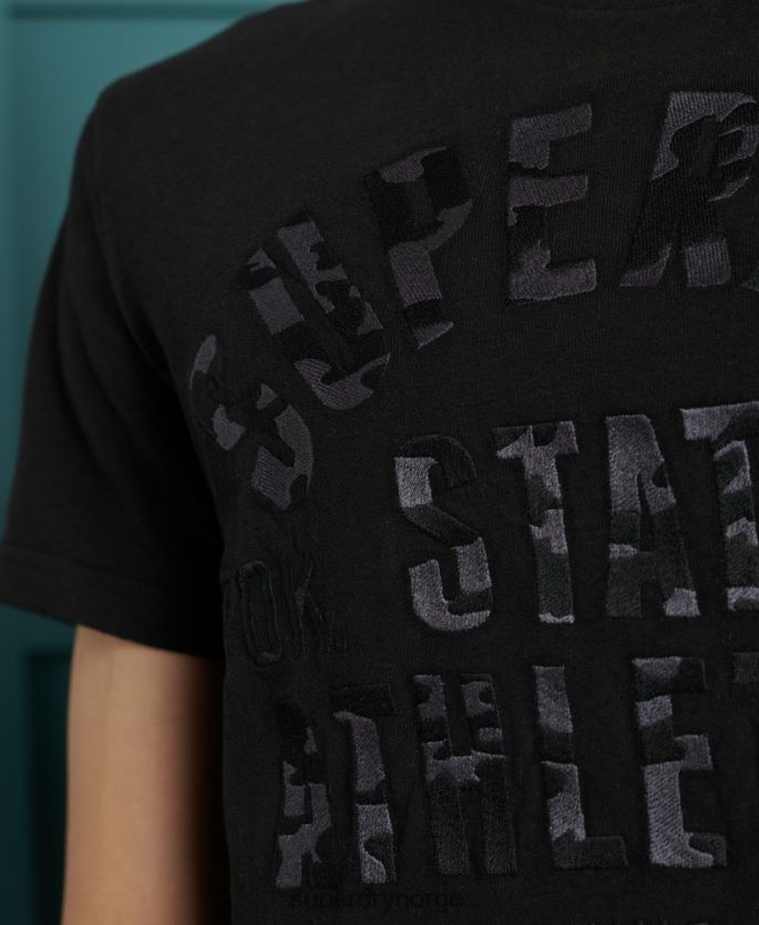 Superdry svart klær 86P46D4964 svart ut t-skjorte menn