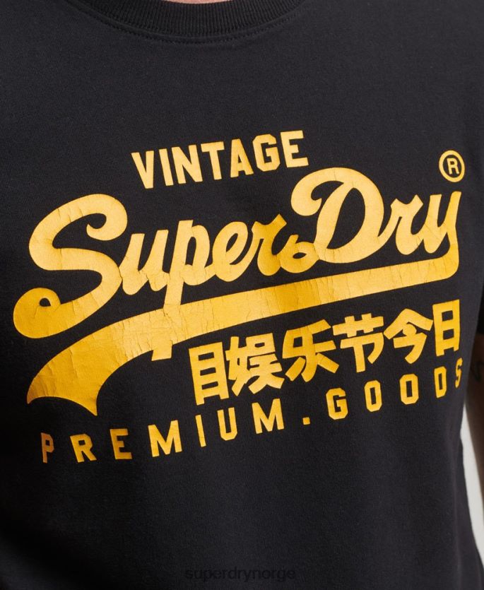 Superdry svart klær 86P46D4967 vintage logo arv t-skjorte menn