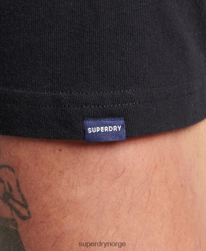 Superdry svart klær 86P46D4967 vintage logo arv t-skjorte menn