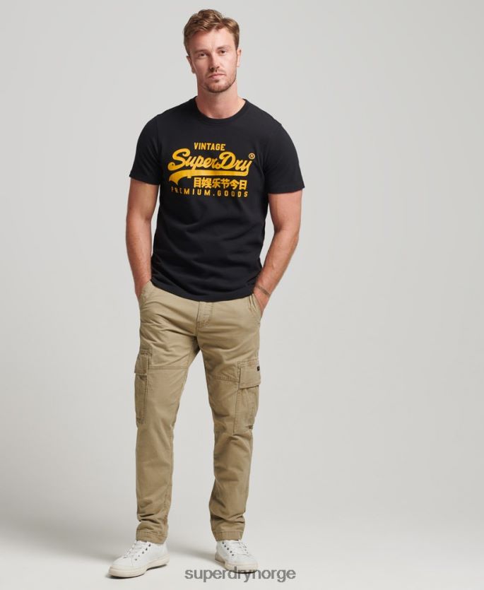 Superdry svart klær 86P46D4967 vintage logo arv t-skjorte menn