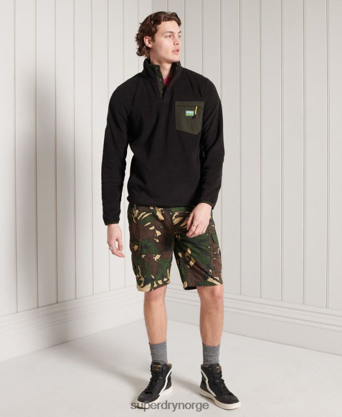 Superdry svart klær 86P46D5144 b sti polar fleece pop over toppen menn