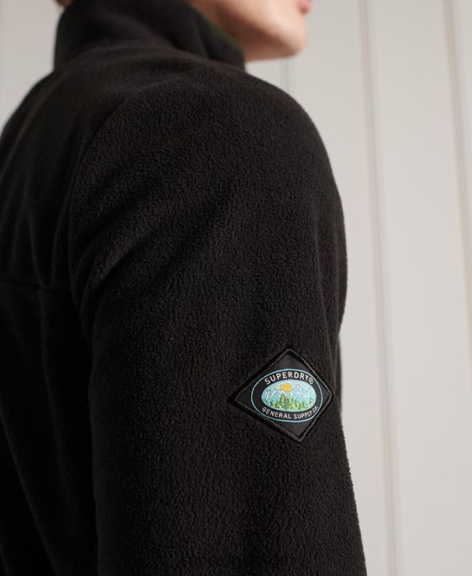 Superdry svart klær 86P46D5144 b sti polar fleece pop over toppen menn