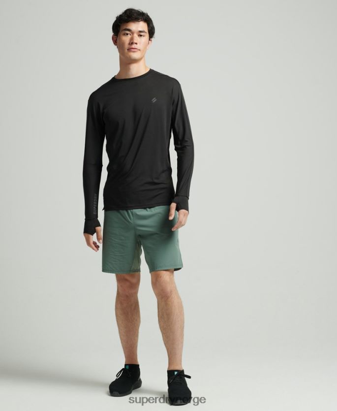 Superdry svart klær 86P46D5373 kjøre langermet topp menn