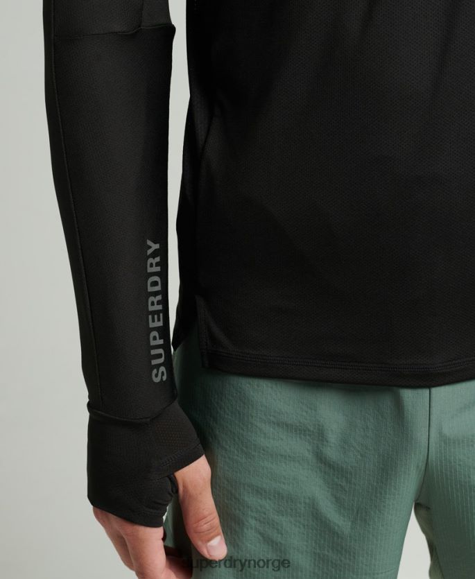 Superdry svart klær 86P46D5373 kjøre langermet topp menn