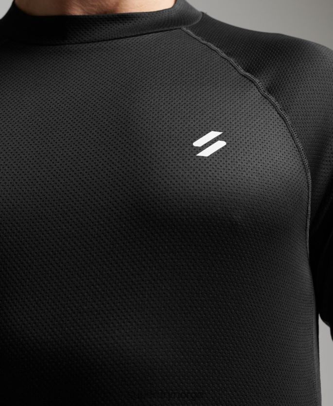 Superdry svart klær 86P46D5374 train mock hals topp menn