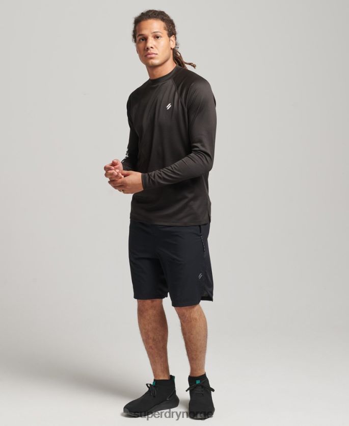 Superdry svart klær 86P46D5378 train mock-neck logo topp menn