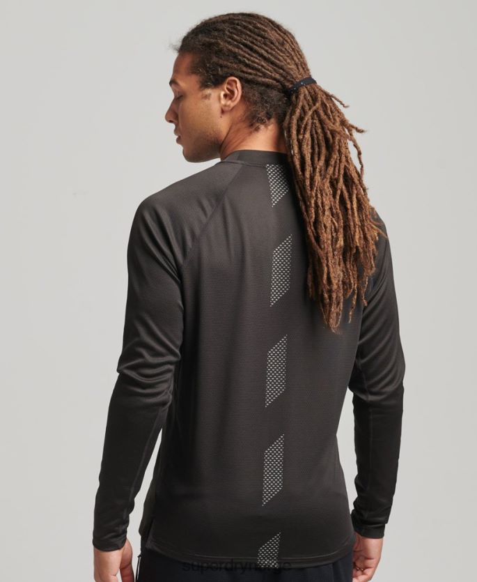 Superdry svart klær 86P46D5378 train mock-neck logo topp menn