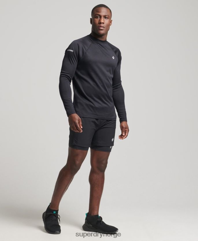 Superdry svart klær 86P46D5392 train mock hals topp menn
